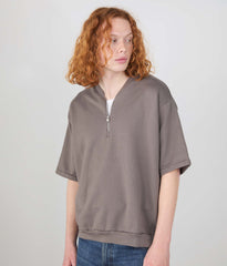 COTTONY® SWEAT HALF ZIP SHORT SLEEVE