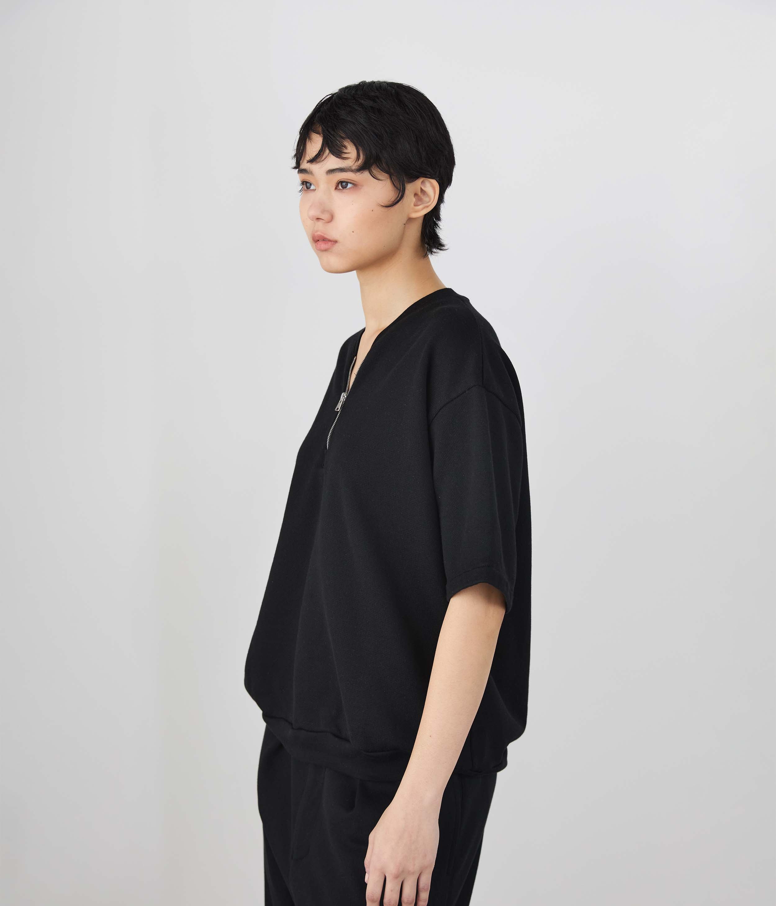 COTTONY® SWEAT HALF ZIP SHORT SLEEVE