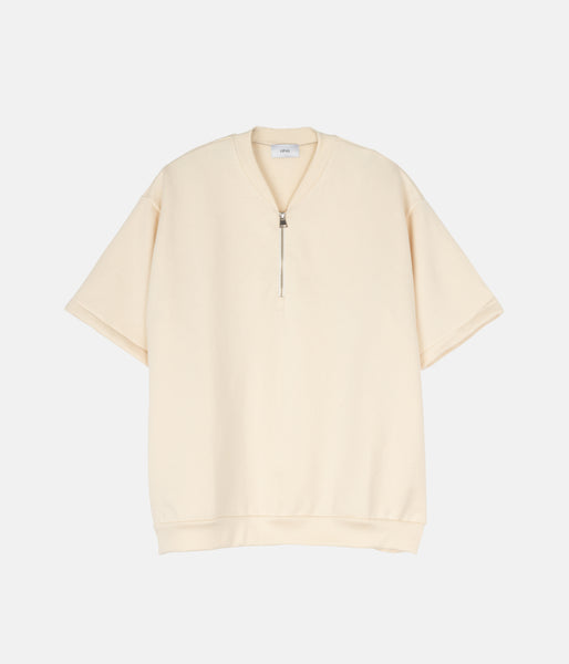 COTTONY® SWEAT HALF ZIP SHORT SLEEVE