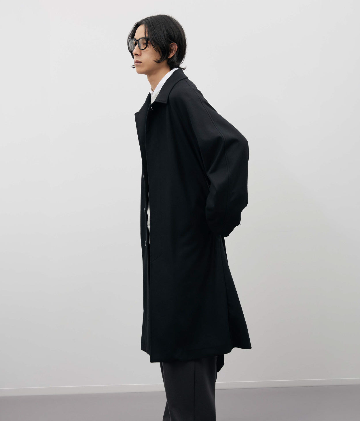 WOOLISH MILLED SMOOTH SOUTIEN COLLAR COAT