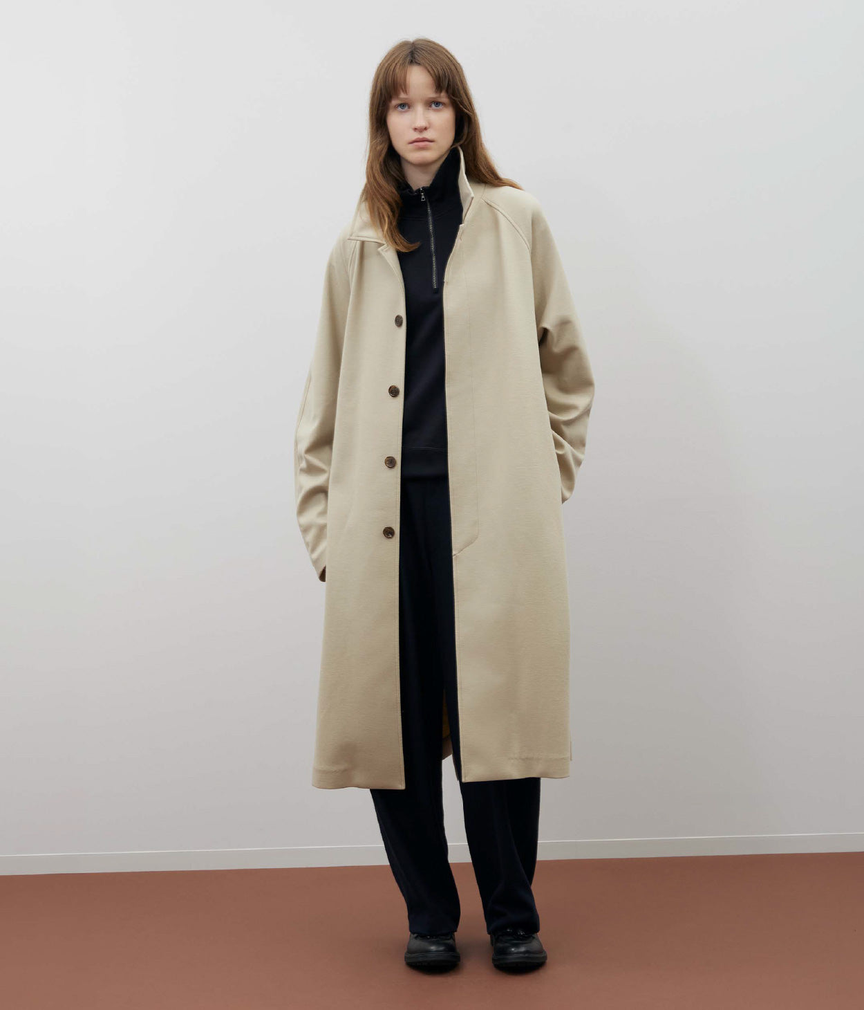 WOOLISH MILLED SMOOTH SOUTIEN COLLAR COAT