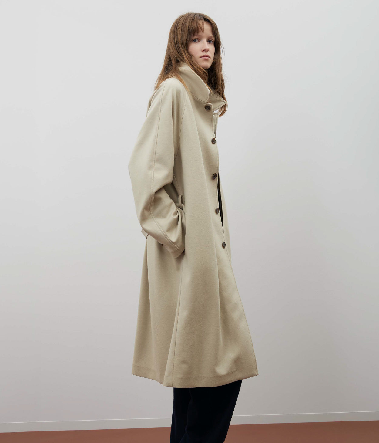 WOOLISH MILLED SMOOTH SOUTIEN COLLAR COAT