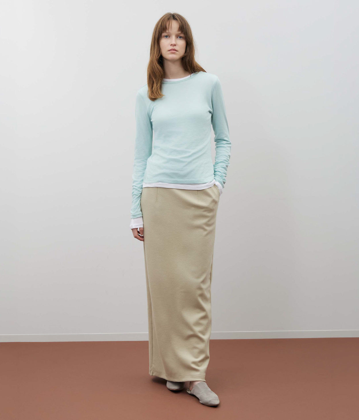 WOOLISH MILLED SMOOTH LONG SKIRT