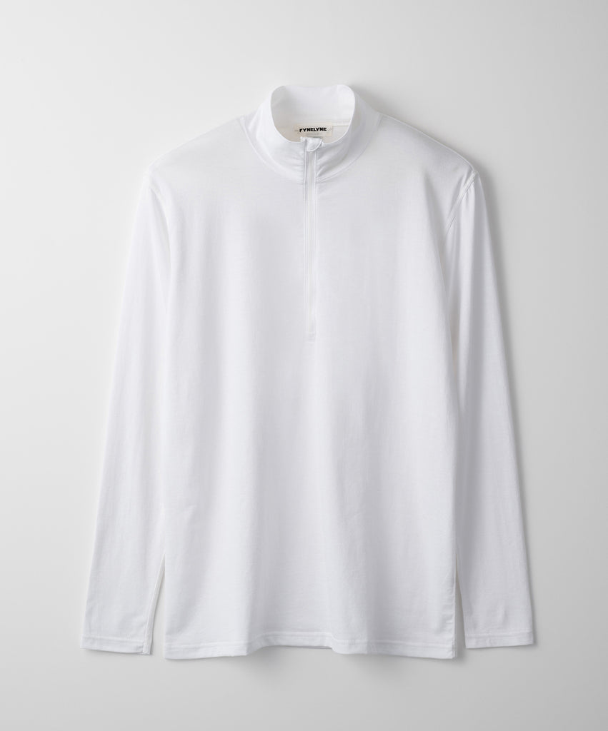 FYNELYNE engineered by LIFiLL / COTTONY LONG SLEEVE HALF ZIP