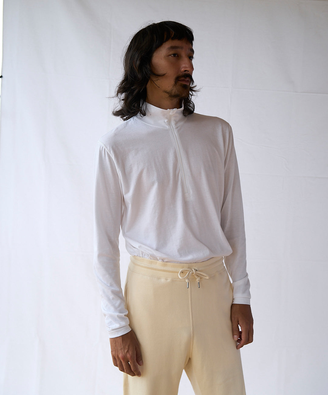 FYNELYNE engineered by LIFiLL / COTTONY LONG SLEEVE HALF ZIP